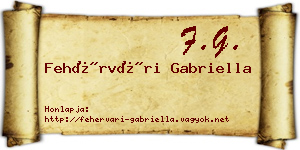 Fehérvári Gabriella névjegykártya